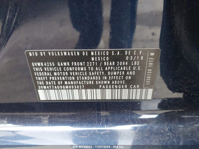 3VW4T7AU9GM053027 Volkswagen Golf Gti Se 4-door