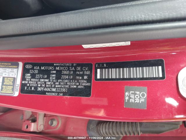 3KPF44AC9ME323961 KIA FORTE GT