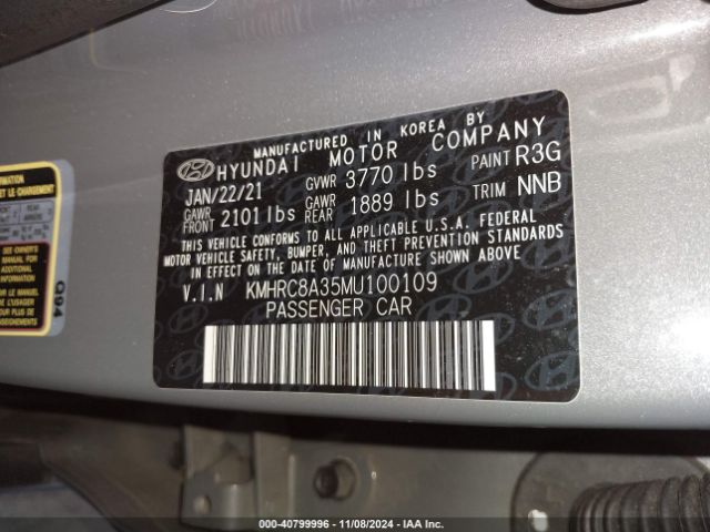 KMHRC8A35MU100109 Hyundai Venue Sel
