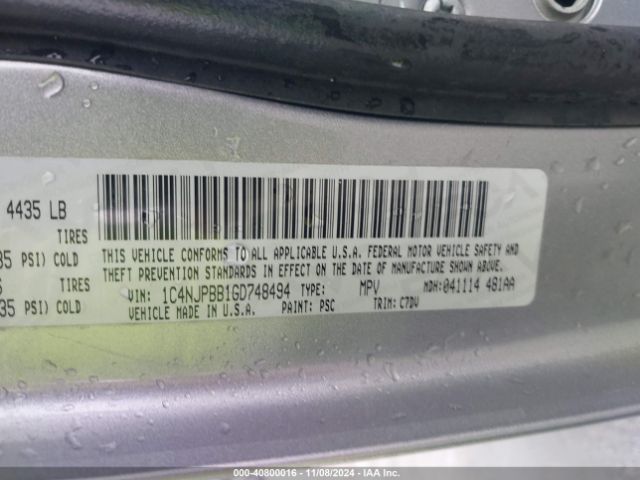 1C4NJPBB1GD748494 Jeep Patriot Sport