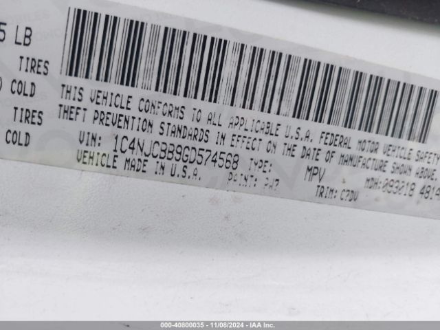 1C4NJCBB9GD574568 Jeep Compass Sport