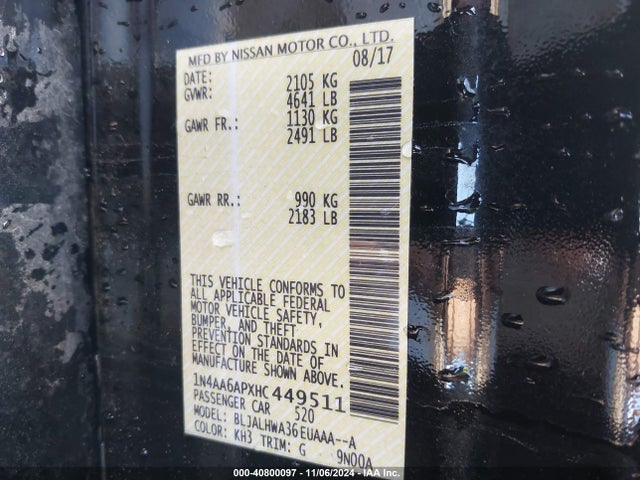 Nissan Maxima 3.5 Platinum 2017 1N4AA6APXHC449511 Image 9