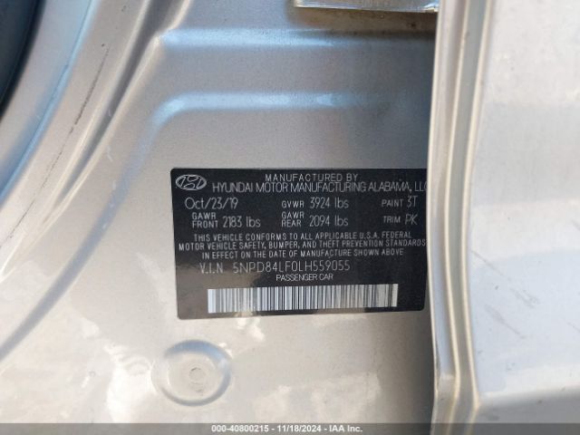 5NPD84LF0LH559055 Hyundai ELANTRA SEL