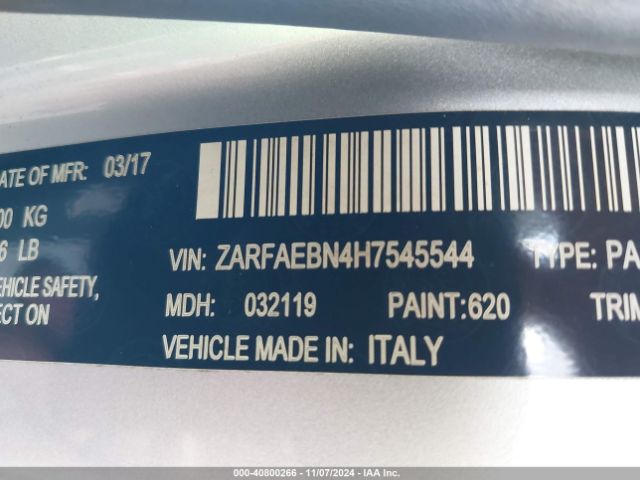 ZARFAEBN4H7545544 Alfa Romeo Giulia Rwd