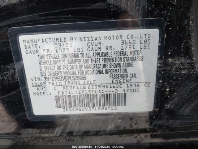 3N1CP5DV5PL525955 Nissan Kicks Sr Xtronic Cvt