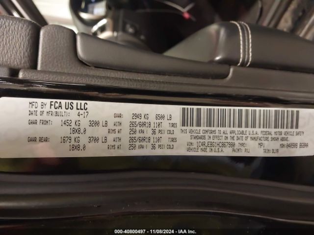 1C4RJEBG1HC867980 Jeep Grand Cherokee Limited 4x2