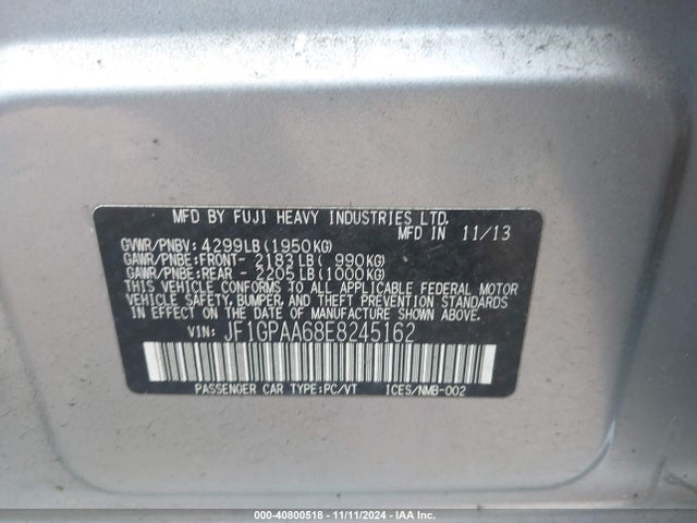 Subaru Impreza 2.0i 2014 JF1GPAA68E8245162 Image 9