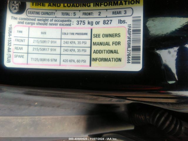 1FADP3FE8HL276444 Ford FOCUS SE