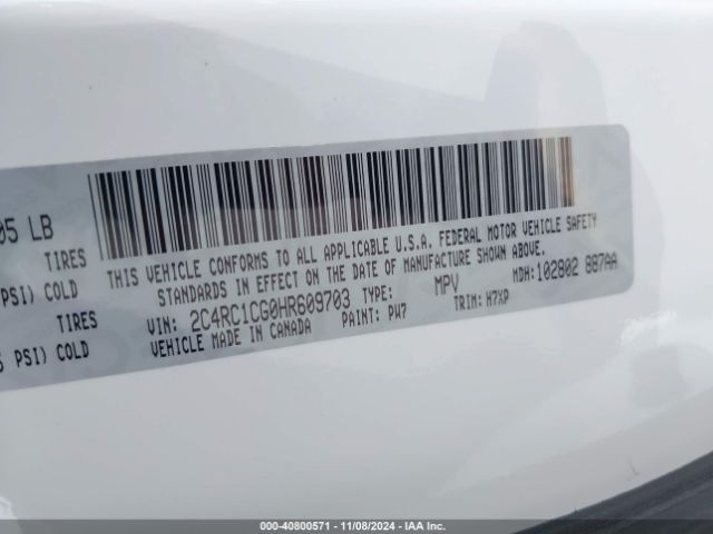 2C4RC1CG0HR609703 Chrysler Pacifica Lx