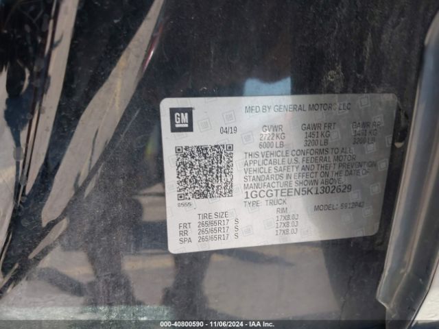 1GCGTEEN5K1302629 Chevrolet Colorado Zr2