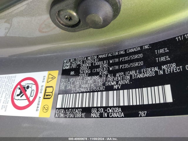 Lexus RX 350 2020 2T2HZMAA3LC159382 Image 9