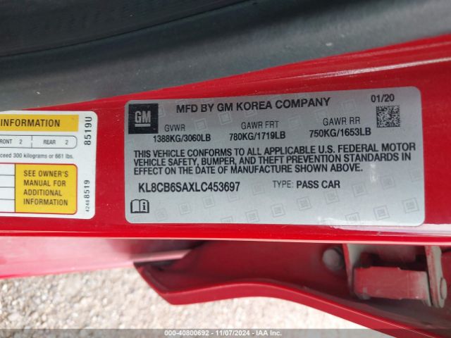 KL8CB6SAXLC453697 Chevrolet Spark Fwd Ls Automatic