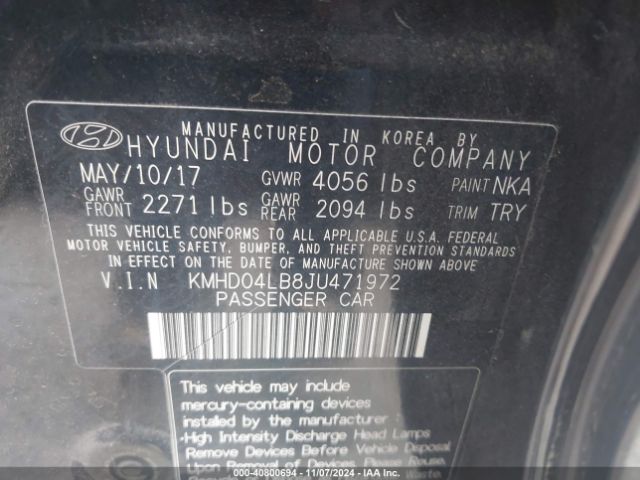 KMHD04LB8JU471972 Hyundai Elantra Sport
