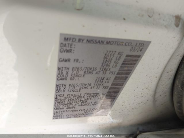 1N6ED1EJ8RN642206 Nissan Frontier Sv 4x2