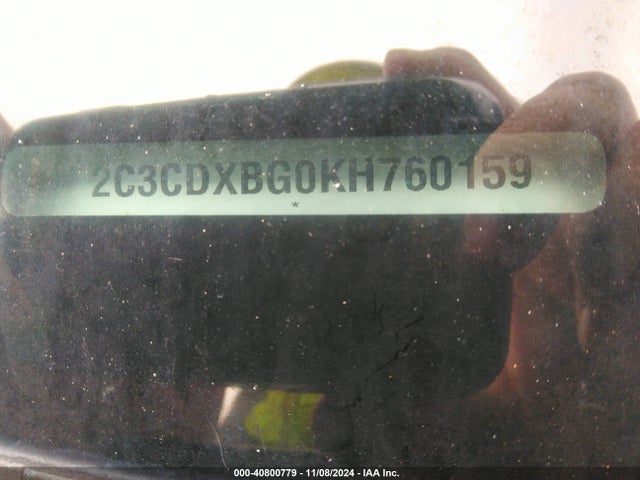 2C3CDXBG0KH760159 Dodge Charger Sxt Rwd