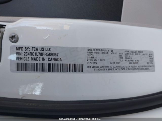 2C4RC1L78PR589067 Chrysler Pacifica Hybrid Touring L