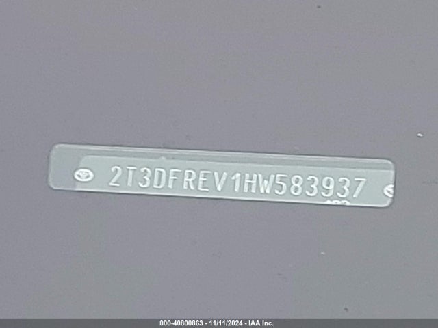 2T3DFREV1HW583937 Toyota Rav4 Platinum