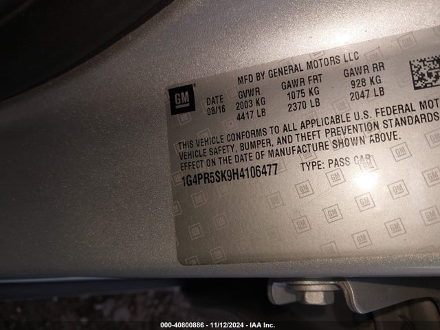 1G4PR5SK9H4106477 Buick Verano Sport Touring