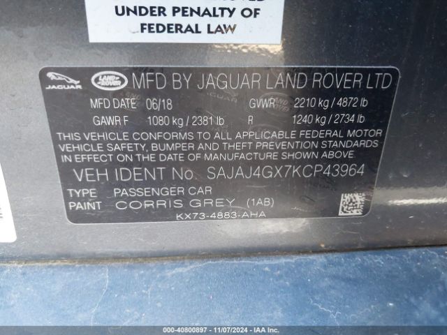 SAJAJ4GX7KCP43964 Jaguar Xe 30t Premium