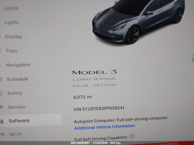 Tesla Model 3 Long Range Dual Motor All-wheel Drive 2023 5YJ3E1EB2PF628541 Image 11