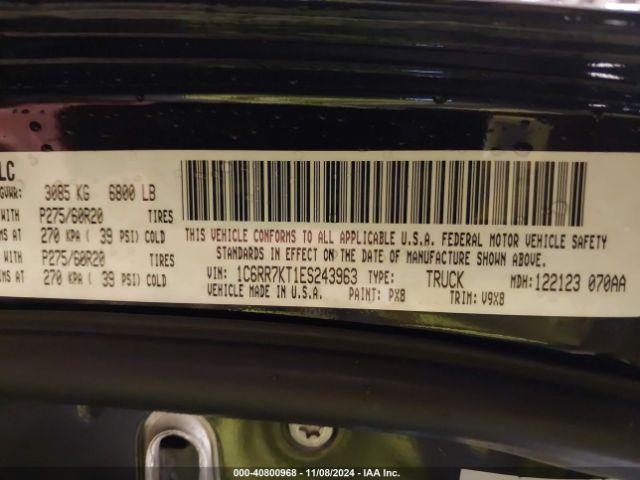 1C6RR7KT1ES243963 RAM 1500 Express