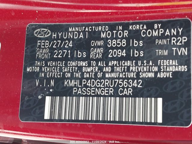 KMHLP4DG2RU756342 Hyundai Elantra Limited