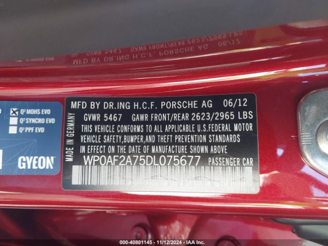 2013 PORSCHE PANAMERA WP0AF2A75DL075677 Photo 8