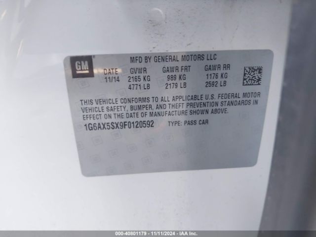 1G6AX5SX9F0120592 Cadillac CTS LUXURY