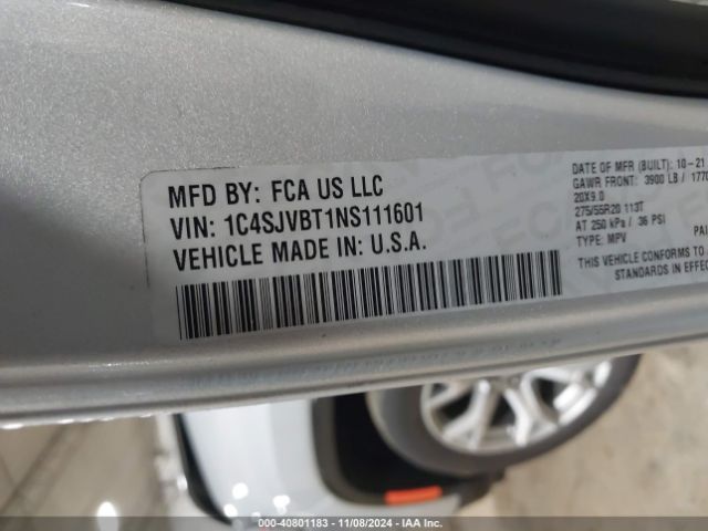 1C4SJVBT1NS111601 Jeep Wagoneer Series Ii 4x4
