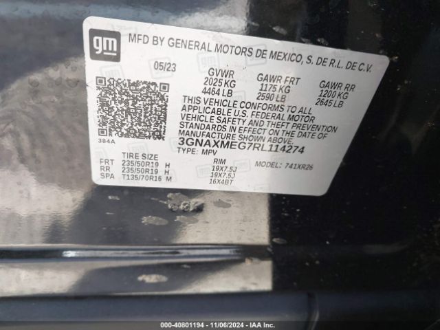 3GNAXMEG7RL114274 Chevrolet Equinox Fwd Rs