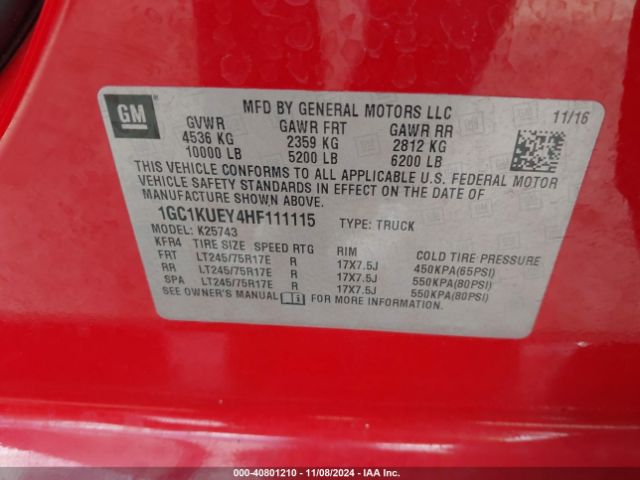 1GC1KUEY4HF111115 Chevrolet Silverado 2500hd Wt