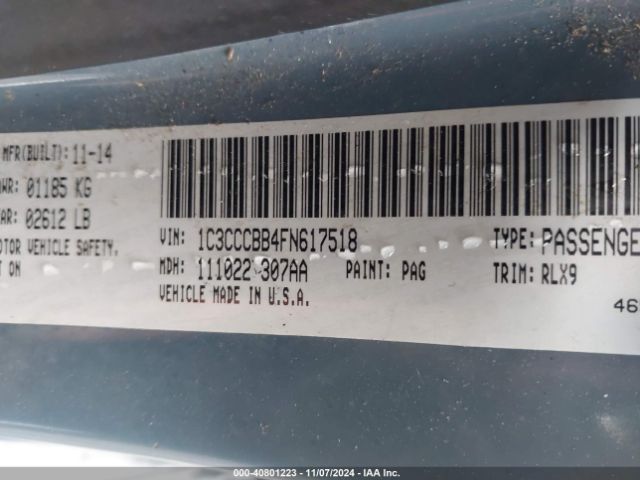 1C3CCCBB4FN617518 Chrysler 200 S