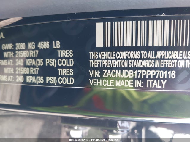 ZACNJDB17PPP70116 Jeep Renegade Latitude 4x4
