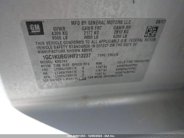 1GC1KUEG9HF212237 Chevrolet Silverado 2500hd Wt