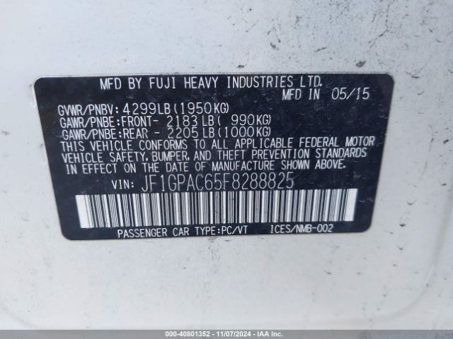 JF1GPAC65F8288825 Subaru Impreza 2.0i Premium