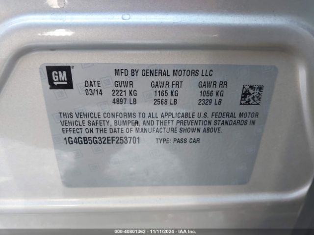 1G4GB5G32EF253701 Buick Lacrosse Leather Group