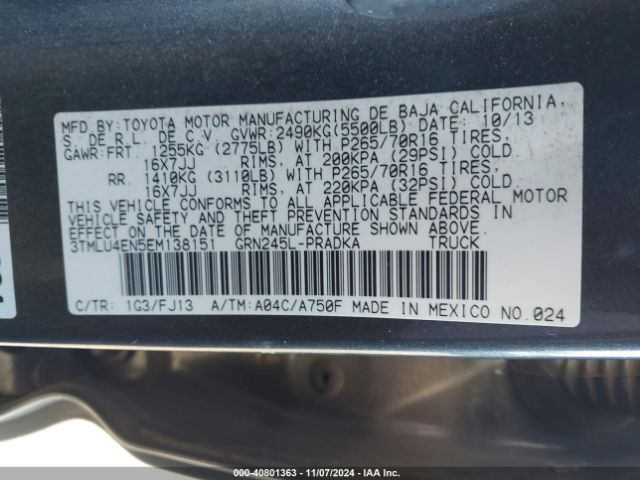 3TMLU4EN5EM138151 Toyota Tacoma Base V6