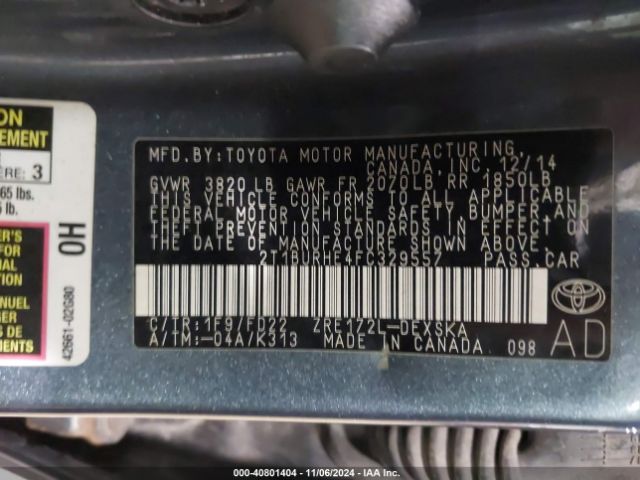 2T1BURHE4FC329557 Toyota Corolla S Plus