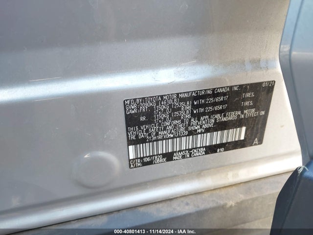 Toyota RAV4 LE 2021 2T3H1RFV0MW131339 Image 9