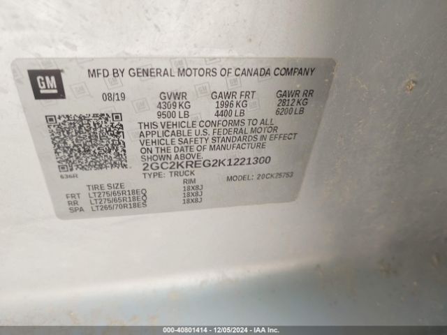 2GC2KREG2K1221300 Chevrolet Silverado 2500hd Wt
