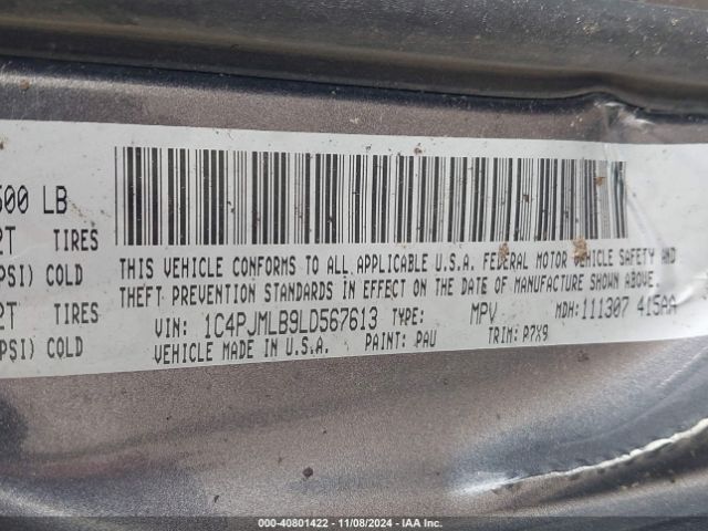 1C4PJMLB9LD567613 Jeep Cherokee Latitude Plus 4x4