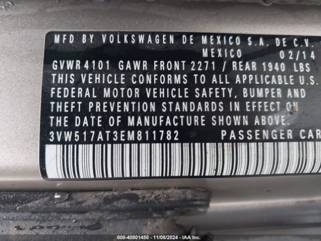 3VW517AT3EM811782 Volkswagen Beetle 1.8t