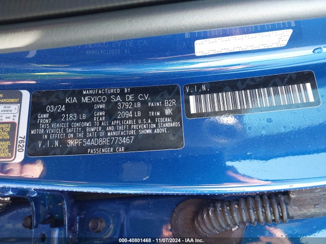 KIA Forte Gt-line 2024 3KPF54AD8RE773467 Image 9