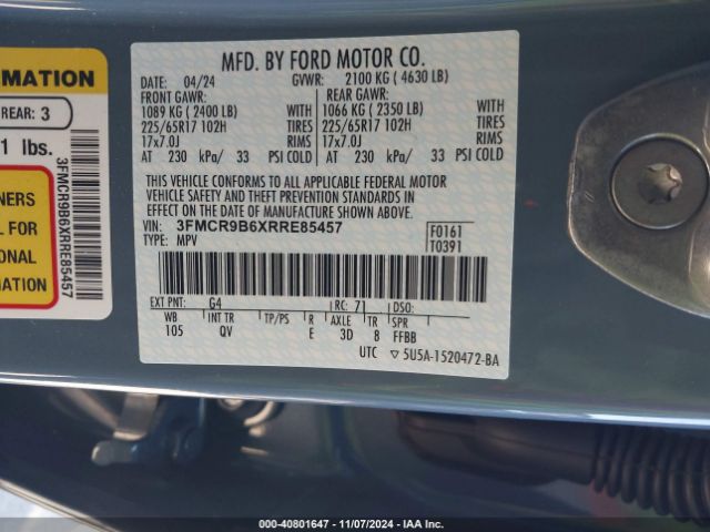 3FMCR9B6XRRE85457 Ford Bronco Sport Big Bend