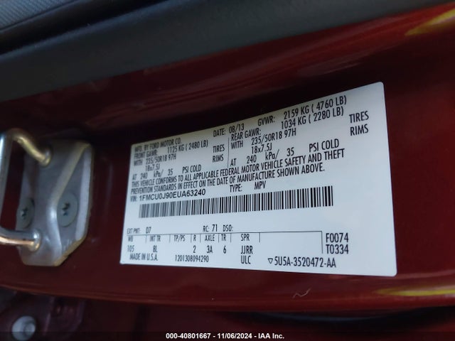 Ford Escape Titanium 2014 1FMCU0J90EUA63240 Image 9