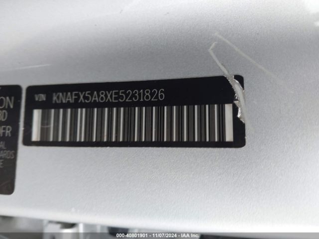 KNAFX5A8XE5231826 KIA FORTE EX