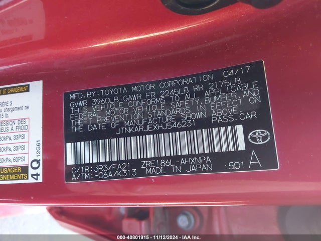 Toyota COROLLA IM 2017 JTNKARJEXHJ546231 Image 9