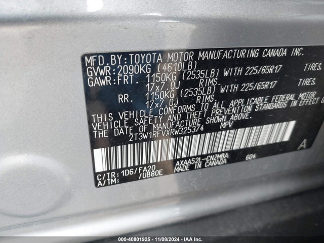 Toyota Rav4 Xle 2024 2T3W1RFVXRW325374 Image 9