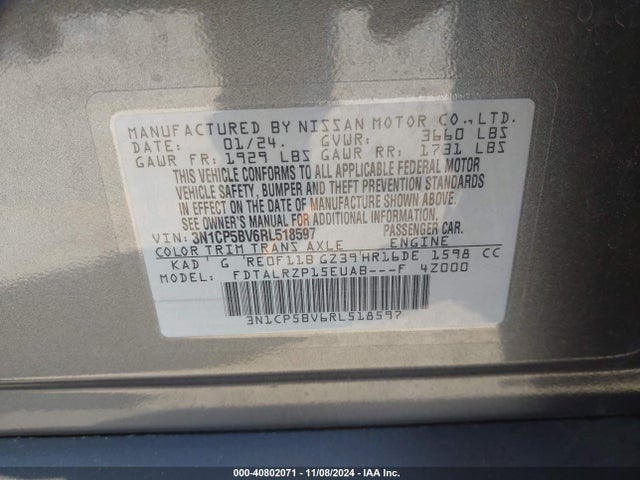 Nissan Kicks S Xtronic Cvt 2024 3N1CP5BV6RL518597 Image 9