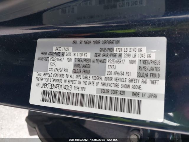 JM3KFBBM4P0174013 Mazda Cx-5 2.5 S Select